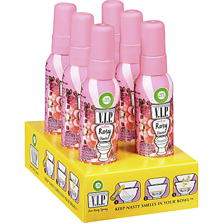 Air Wick V.I.P. Pre-Poop Spray - Spray - 1.9 fl oz (0.1 quart) - Rosy Starlet - 6 / Carton