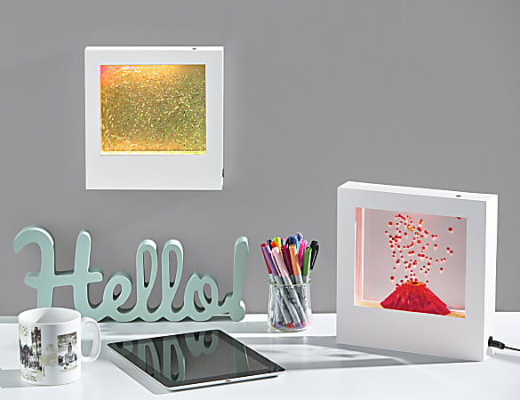Adesso Simplee Volcano Light Box 9 H White - Office Depot