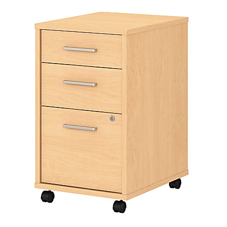 kathy ireland® Office by Bush Business Furniture Method 20"D Vertical 3-Drawer Mobile File Cabinet, Natural Maple, Standard Delivery