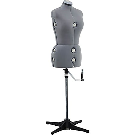 Singer Medium/Large Dress Form, Grey, 9.5"W x 28.5"H x 15.3"L, Gray