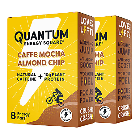 QUANTUM ENERGY SQUARE CAFFE MOCHA ALMOND CHIP HEALTH BARS - 16-1.69 OZ