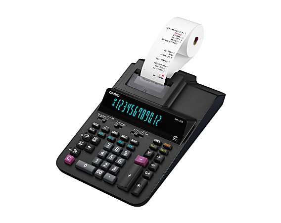 Casio® DR120R Desktop Printing Calculator, DR120R-BK