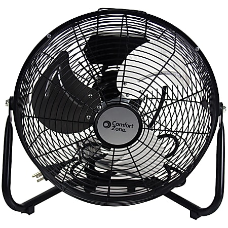 Comfort Zone® 12" 3-Speed High Velocity Cradle Fan, 15.375"H x 15.375"W x 6.5"D, Black