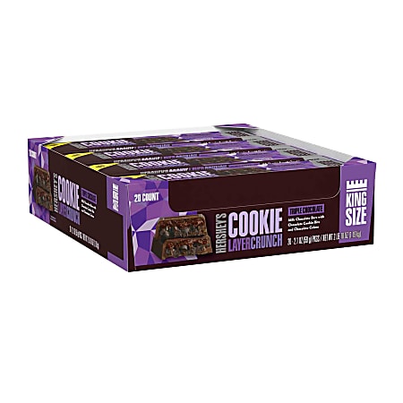 Hershey's® Triple Chocolate Cookie Layer Crunch King-Size Bar, 2.1 Oz, Box Of 20 Bars