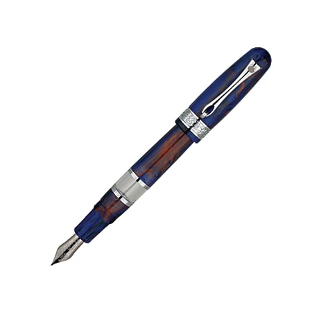 Monteverde Napa Luxury Fountain Pen, Medium Nib, Blue Barrel, Black Ink