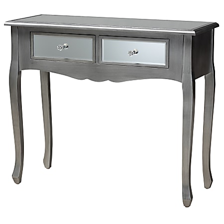 Baxton Studio French Console Table, 29-9/16"H x 35-7/16"W x 13"D, Silver