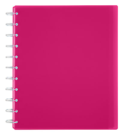 TUL® Discbound Student Notebook, Letter Size, 3-Subject, Narrow Ruled, 150 Pages (75 Sheets), Poly Cover, Pink