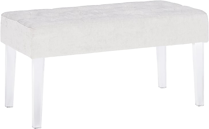 Linon Mia Bench 18 H x 35 W x 17 D SilverClear - Office Depot