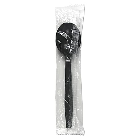 Boardwalk® Heavyweight Wrapped Polypropylene Soup Spoons, Black,