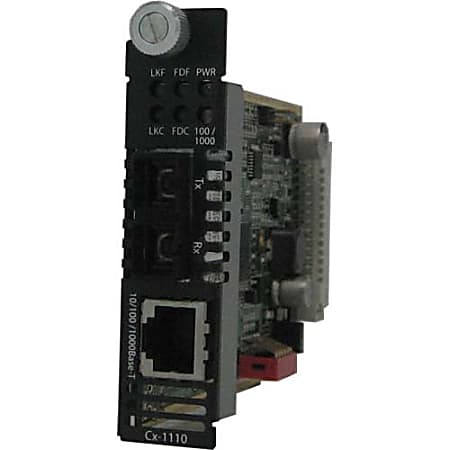 Perle C-1110-S2SC10 - Fiber media converter - GigE - 10Base-T, 1000Base-LX, 1000Base-LH, 100Base-TX, 1000Base-T - RJ-45 / SC single-mode - up to 6.2 miles - 1310 nm