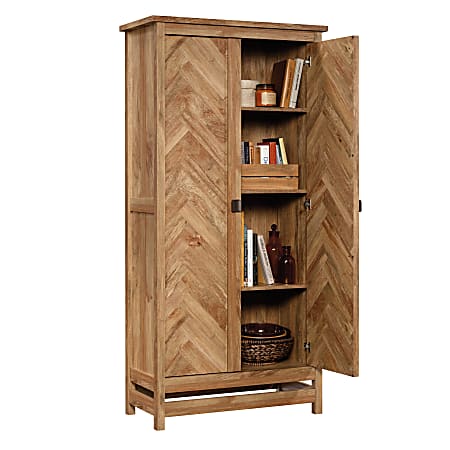 Sauder® Cannery Bridge Storage Cabinet, 72"H x 35-1/4"W x 16-1/4"D, Sindoori Mango