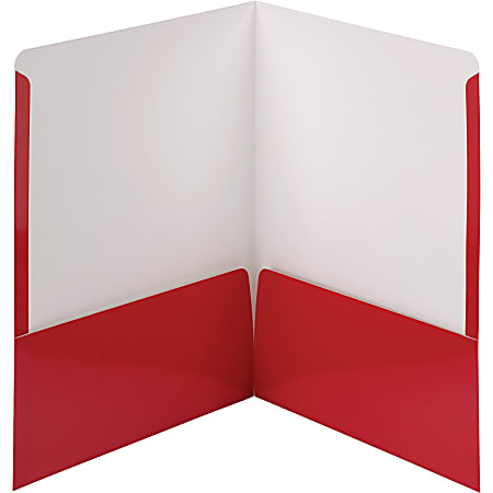Smead Letter Pocket Folder - 8 1/2" x 11" - 2 Pocket(s) - Red - 25 / Box