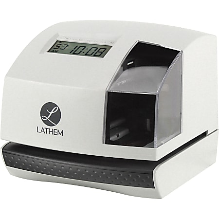 Lathem 100E Electronic Time Clock - Biometric - Digital - Time, Date Record Time