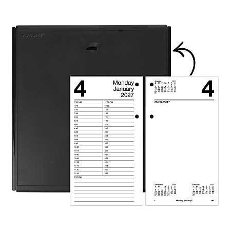 AT A GLANCE 2027 Daily Loose Leaf Desk Calendar Refill Standard 4 12 x ...