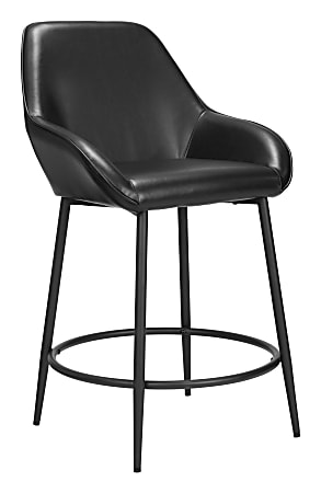 Zuo Villa Counter-Height Stools, Black, Set Of 2 Stools