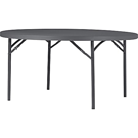 Dorel Zown Commercial Round Blow Mold Fold Table - For - Table TopRound Top - 4 Legs - 750 lb Capacity x 60