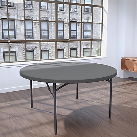 Dorel Zown Commercial Round Blow Mold Fold Table - For - Table TopRound Top - 4 Legs - 750 lb Capacity x 60