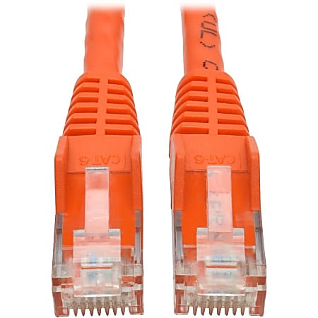 Tripp Lite Cat6 Gigabit Snagless Molded (UTP) Ethernet Cable (RJ45 M/M) PoE Orange 15 ft. (4.57 m) - Category 6  - N201015OR