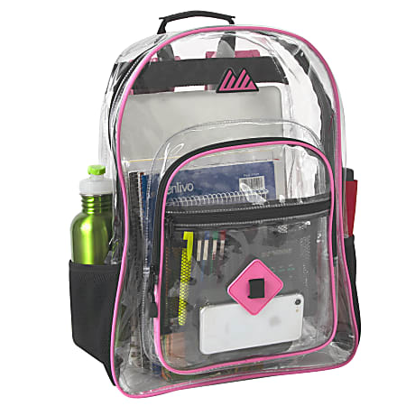 Trailmaker Clear Backpack Pink - Office Depot