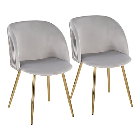 LumiSource Fran Dining Chairs, Silver/Gold, Set Of 2 Chairs