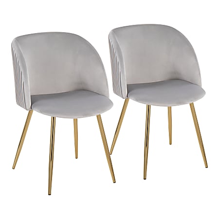 LumiSource Fran Dining Chairs SilverGold Set Of 2 Chairs Office Depot