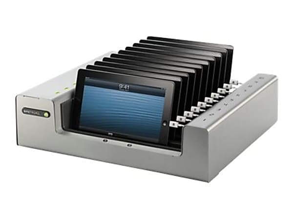 Bretford PowerSync Tray 10 for iPad and iPad mini - Wired - iPad, iPad mini - Charging Capability - Synchronizing Capability - USB, Lightning - 2 x USB - Aluminum