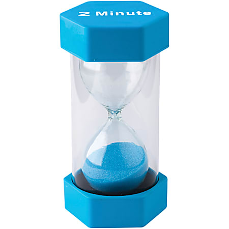 Teacher Created Resources 2-Minute Plastic Sand Timer, 6-3/8" x 3-1/4", Blue