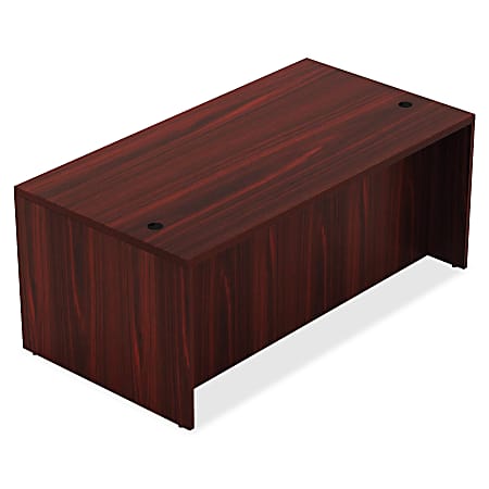 Lorell&reg; Chateau 60"W Shell Computer Desk, Mahogany