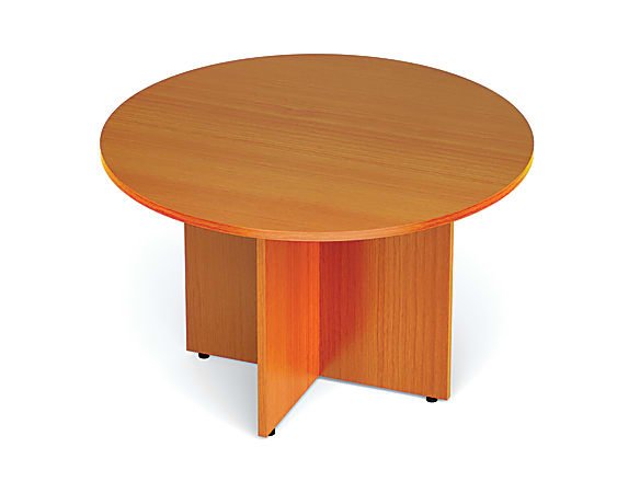 Offices To Go™ Superior Laminate Series Conference Table, Round Top, Cross Base, 48"W, American Cherry