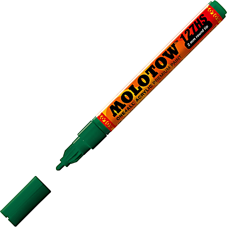 MOLOTOW One4All Acrylic Paint Markers - Fine Marker Point Type - 2 mm Marker Point Size - Round Marker Point Style - Refillable - Mister Green Acrylic Based Hybrid Ink - 1 Each