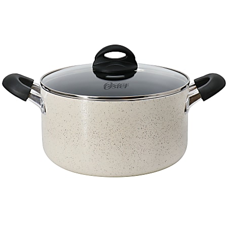 Oster Clairborne 6-Quart Aluminum Nonstick Dutch Oven With Lid, Sand