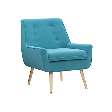 Linon Guthrie Accent Chair, Bright Blue/Natural