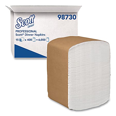 Scott® Full-Fold Dispenser Napkins, 1-Ply, 12 x 17, White, 400/Pack, 15 Packs/Carton
