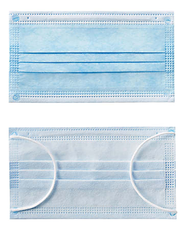 Sunsmed Protective Products 3-Ply Pleated Disposable Face Mask, Adult, One Size, Box of 50