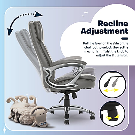 Serta Big And Tall Ergonomic Bonded Leather High Back Office Chair
