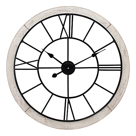 FirsTime & Co.® Timeworn Cottage Wall Clock, Whitewash/Aged Black