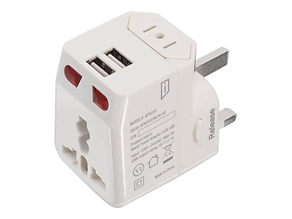 Targus® iStore World Travel Adapter With Dual USB