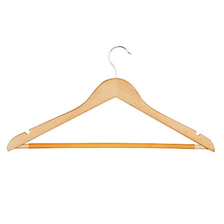 Honey-Can-Do Suit Hangers, 9"H x 1/2"W x 17 3/4"D, Maple, Pack Of 24