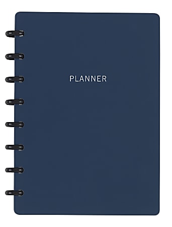 TUL® Discbound Monthly Planner Starter Set, Undated, Junior Size, Soft-Touch Cover, Navy