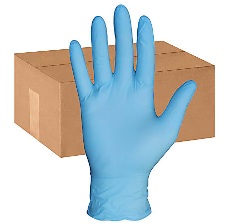 Protected Chef PF General Purpose Nitrile Gloves - Large Size - Nitrile - Blue - Powder-free, Ambidextrous, Beaded Cuff, Disposable - For Construction, Chemical, Multipurpose, Cleaning, Food, Laboratory Application - 1000 / Carton - 3.5 mil Thickness