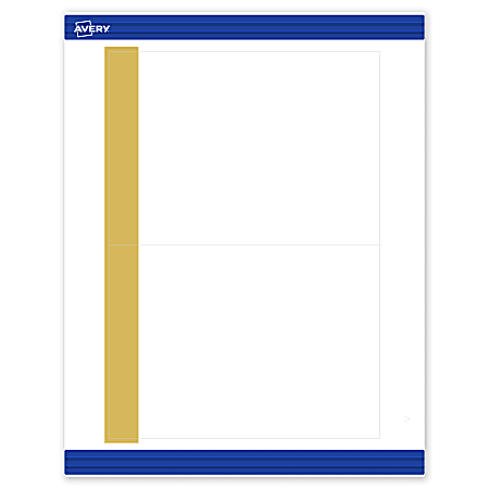 Avery® Printable Invitation Cards With Sure Feed®, S00-DJX-PRMWC10, 5" x 7", Matte White, Preprinted Dipped Gold Edge Design, Pack Of 20
