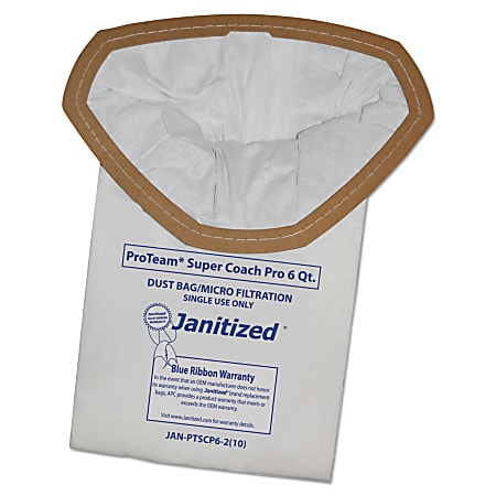 Janitized® Vacuum Filter Bags For Select Machines, 6 Qt, Pack Of 100 Bags