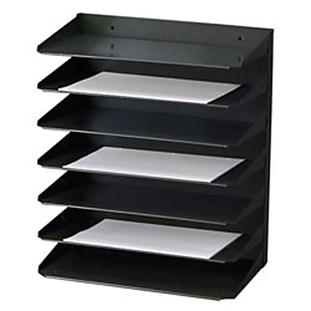 STEELMASTER® Steel Multi-Tier Letter Size Organizers, Black, 6 Trays