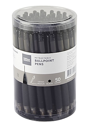 Office Depot Brand Retractable Ballpoint Pens With Grips Medium Point 1 ...