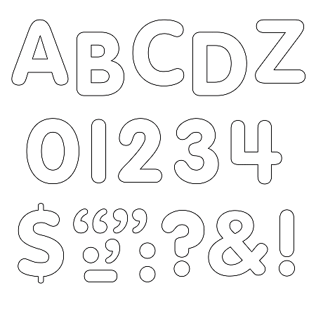 TREND STICK-EZE® Stick-On Letters, 1", White, Pack Of 324