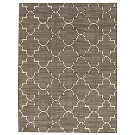 Foss Floors Area Rug, 6'H x 8'W, Roman, Taupe/White