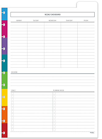 TUL® Discbound Dry-Erase Weekly Dashboard, Letter Size, Black/White