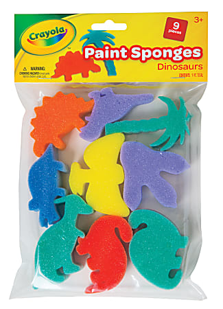 Crayola&reg; Dinosaur Paint Sponges, Assorted Colors, Pack Of 9 Sponges