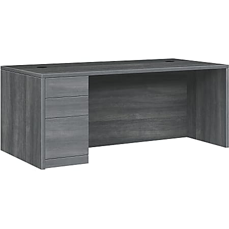 HON® 10500 72"W 3-Drawer Left-Pedestal Computer Desk, Teak