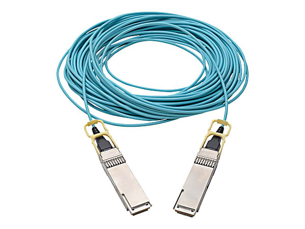 Tripp Lite QSFP28 to QSFP28 Active Optical Cable - 100GbE, AOC, M/M, Aqua, 20 m (65.6 ft.) - 66 ft Fiber Optic Network Cable for Switch, Server, Router, Network Device - Aqua